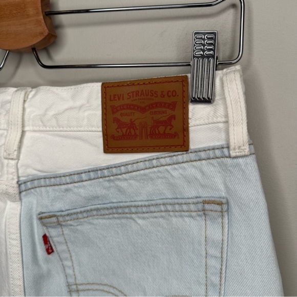 Levi's Denim High-Rise Deconstructed Button Fly Jean Skirt - Picture 5 of 13